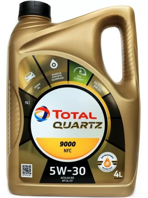 Моторное масло TOTAL QUARTZ 9000 NFC 5W30 4 л. синтетическое CF; SL/ACEA A5/B5 FORD WSS-M2C913-D FORD WSS-M2C913-C  FORD WSS-M2C913-B  JAGUAR LAND ROVER STJLR.03.5003 VOLVO