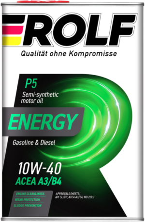Моторное масло Rolf Energy 10W-40 1л. полусинтетическое. SL/CF A3/B4 API SL/CFACEA A3/B4-16MB 229.1