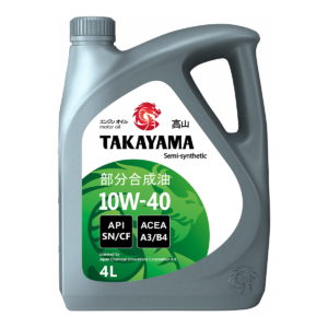 Моторное масло TAKAYAMA SAE 10W-40 4л. полусинтетическое. API SN/CF; ACEA A3/B4; MB 229.3; VW 502.00/505.00; RN 0710/0700; JASO MA2