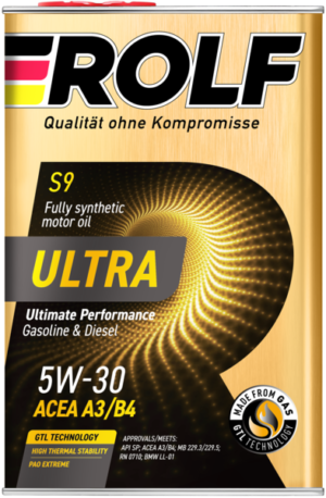 Моторное масло Rolf Ultra Rolf Ultra 5W-30 4л. синтетическое. API SP; ACEA A3/B4; MB 229.3/229.5; RN 0710; BMW LL-01