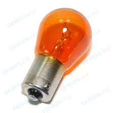 Лампа 12v PY21w ( желтая смещённая ) TATSUMI