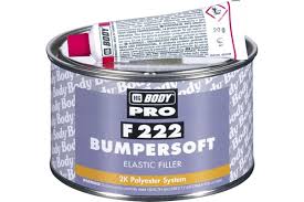 Шпатлевка HB BODY F222 BUMPERSOFT 1кг (черная) с отвердителем